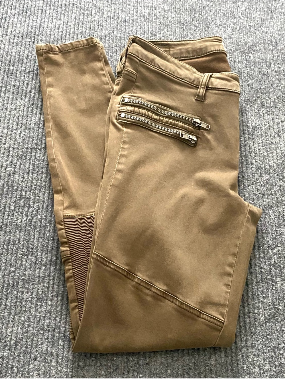 ELAN Skinny Jeans Stacked Moto Women’s Size S Denim Mid Rise Ankle Zip Ribbed